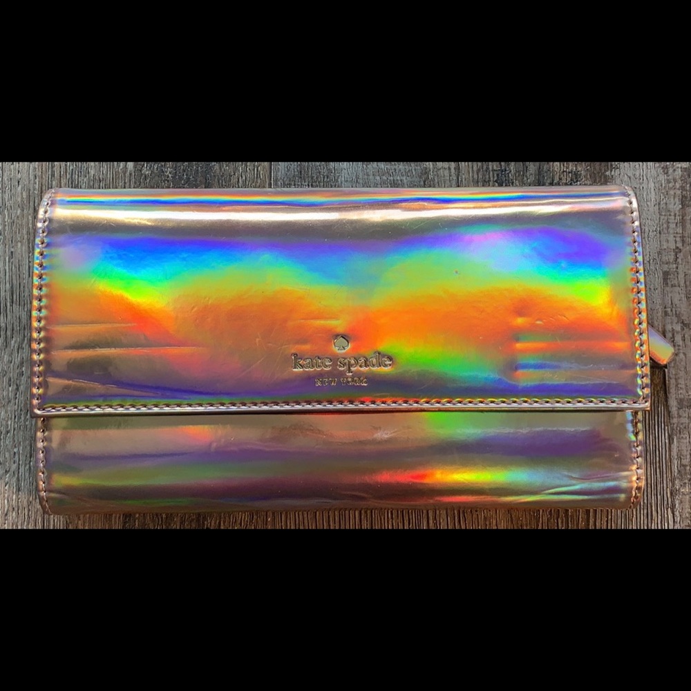 Kate Spade New York Holographic Rose Gold Wallet